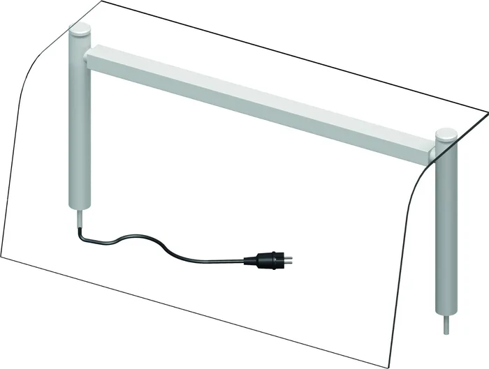 Aizsargstikls ar LED apgaismojumu 1122 mm