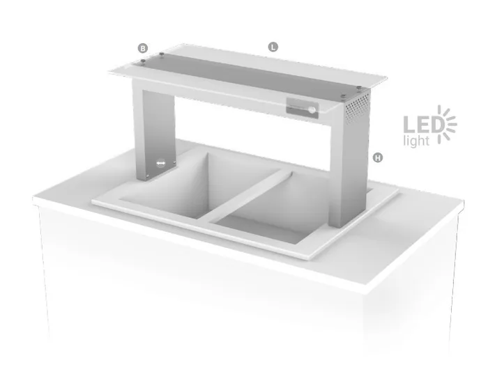 Plaukts ar LED apgaismojumu bufetei 1068 mm